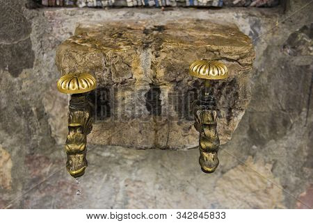 The Holy Water Spring And Icon Of The Holy Virgin On Territory Of Serbian Orthodox Monastery (cloist