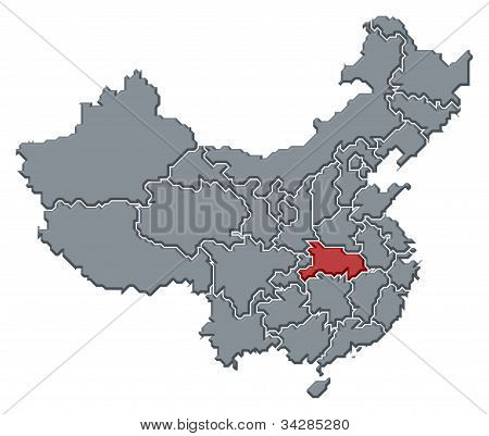 Térkép Kina, Hubei, Kiemelt