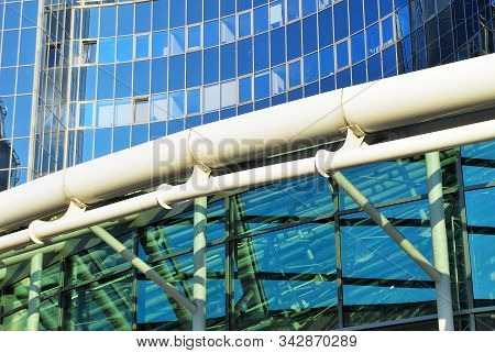 Warsaw,poland 10 May 2016.the New Polish Television Building In Warsaw Confronts The Surrounding Ban