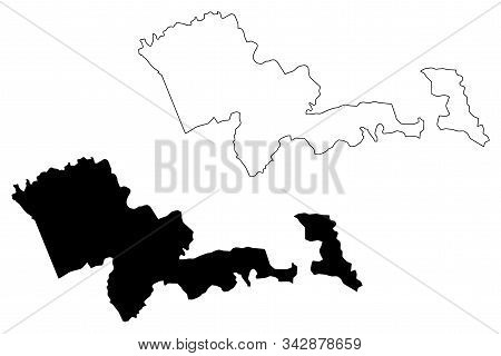 Mafeteng District (districts Of Lesotho, Kingdom Of Lesotho) Map Vector Illustration, Scribble Sketc