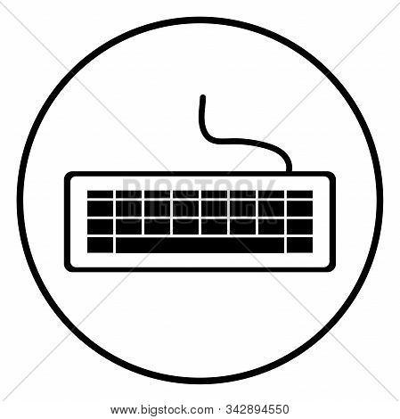 Keyboard Round Flat Icon Vector Illustration. Perfect For Icon, Button, Sticker, Sign, Symbol, Label