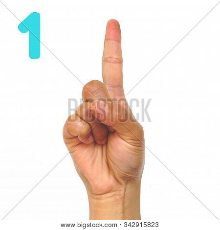 Sign Language Number 1 For The Deaf . Fingerspelling In American Sign Language (asl). Hand Gesture N