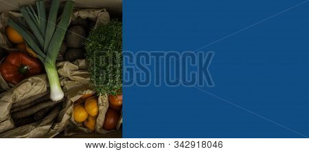 Full Zero Waste Paper Bags Of Different Health Food, Vegetables And Fruits, Health Food, Rich In Vit