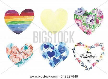 Greeting Cards With Heart Ction, Hand Drawn Decorative Hearts For Cards And Invitations. Nature Desi