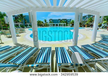 Las Brujas, Cayo Santa Maria, Cuba June 19, 2019 Beautiful Amazing Inviting View Of Swimming Pool Wi