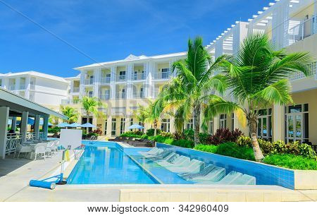 Las Brujas, Cayo Santa Maria, Cuba June 17, 2019 Beautiful Amazing Inviting View Of Vip Area Swimmin