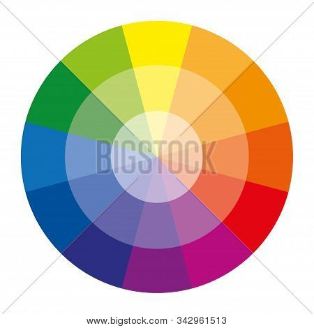 Color Wheel Or Color Circle With Twelve Colors