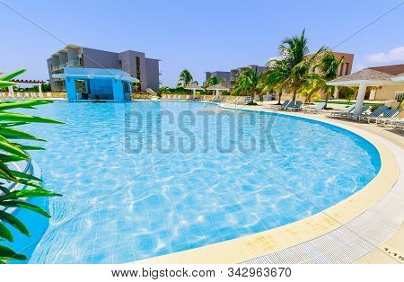 Las Brujas, Cayo Santa Maria, Cuba June 19, 2019 Beautiful Amazing Inviting View Of Swimming Two Lev