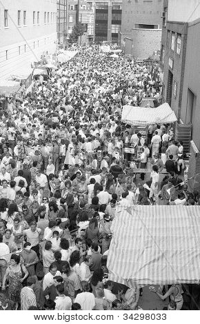 LONDON - 21 juli: Den italienske gadefest i Warner Street, Clerkenwell på 21. juli 1990 i London.