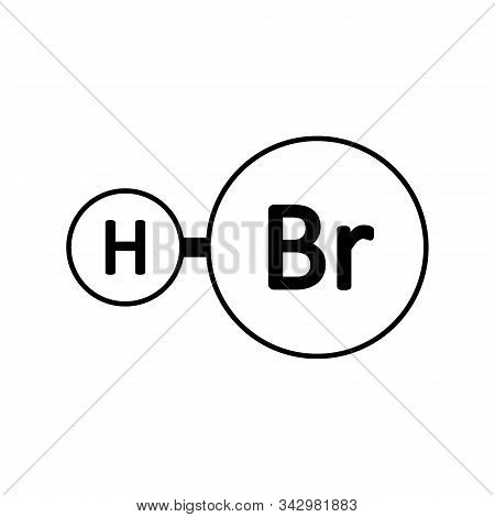 Hydrogen Bromide Molecule Icon On White Background. Vector Illustration.