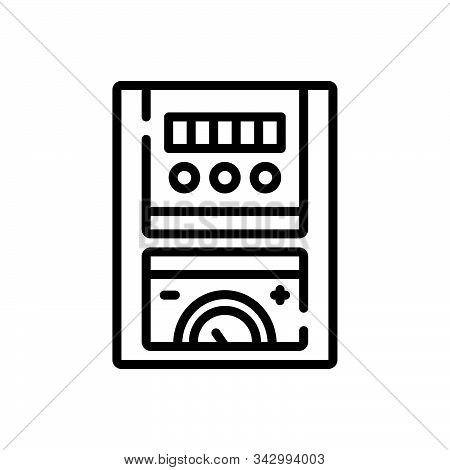 Black Line Icon For Meter Numerator Metre Measurer  Gauge
