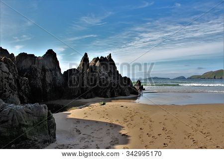 Beautiful Ireland. Dingle Peninsula. Coumeenoole Beach While Driving Along The Ring Of Dingle