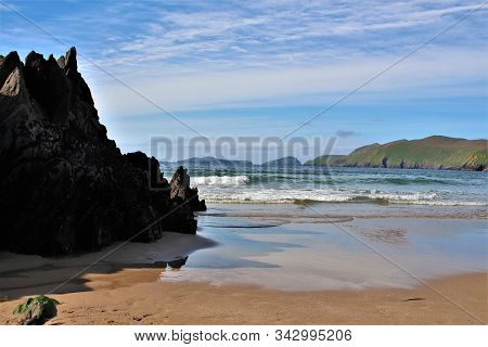 Beautiful Ireland. Dingle Peninsula. Coumeenoole Beach While Driving Along The Ring Of Dingle