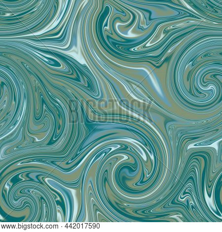 Seamless Twirly Swirly Abstract Liquid Marble Surface Pattern Design For Print