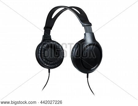 Three-quarter View Of Headphones Isolated On White. Ready For Clipping Path. Object For Editing Into