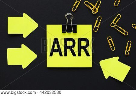 Arr. Text On Yellow Sticker On Black Background