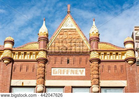 Guthrie, Oklahoma, United States Of America - January 19, 2017. Element Of Exterior Design Of J.b. B