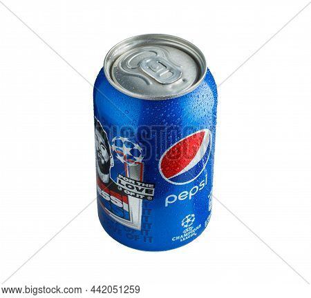 Zaporozhye, Ukraine - December 5, 2021: 330ml Pepsi Can Isolated On White Background