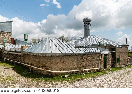 Basqal, Ismayilli Region, Azerbaijan - April 30, 2019. Exterior View Of A Mosque, Dating From The 19