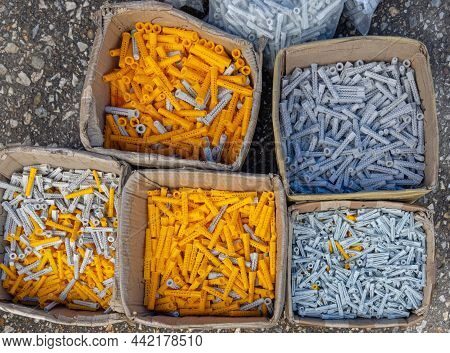 New Plastic Wall Plugs Anchors In Boxes Hardware Store