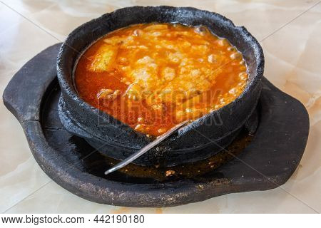 Plate Of Traditional Yemeni Dish Saltah On The Table