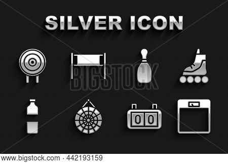 Set Classic Dart Board, Roller Skate, Bathroom Scales, Sport Mechanical Scoreboard, Bottle Of Water,
