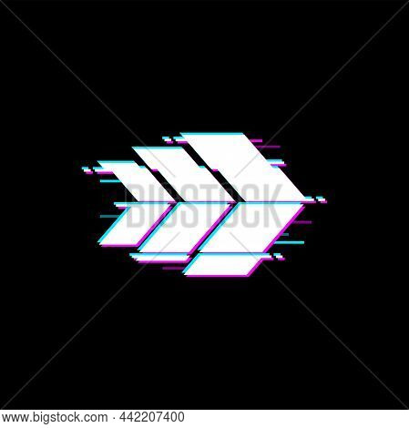 Way Pointer Arrow Pointing Right Isolated Ui Game Interface Panel Design Element. Vector Web Navigat