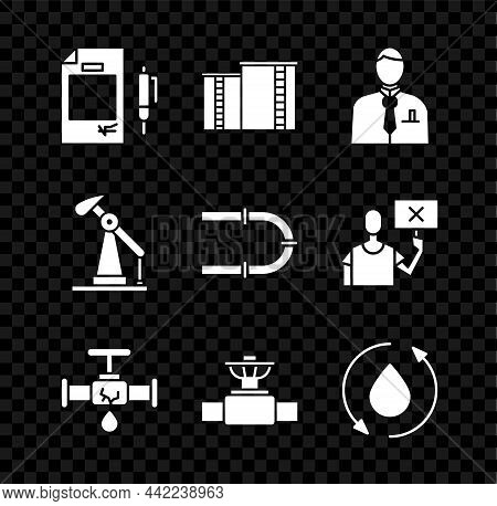 Set Contract Money And Pen, Oil Industrial Factory Building, Businessman Stock Market Trader, Broken