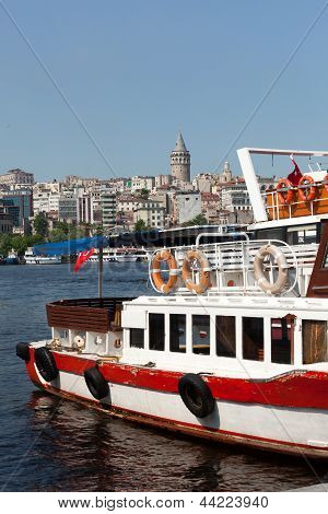 Galata tower in Beyoglu district of Istanbul Turkey