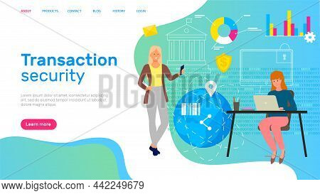 Secure Transactions And Payments Landing Page Template, Guarantee Security Of Financial Deposits, Tr