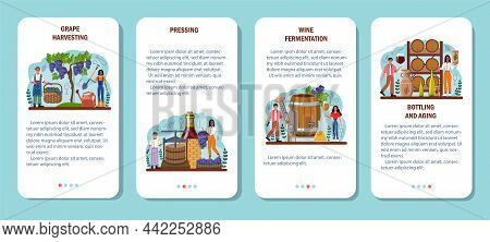 Wine Maker Mobile Application Banner Set. Grape Wine Aging