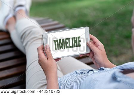 Text Showing Inspiration Timeline. Business Concept Graphical Representation Of Period Time On Which