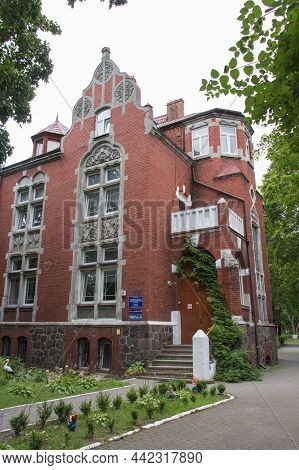 Kaliningrad, Russia - July 31 2019: Exterior View Of Villa Schmidt, Currently Kindergarten 27, Amali