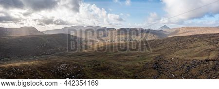 Aerial View Of The R254 Next To Glenveagh National Park - County Donegal, Ireland.
