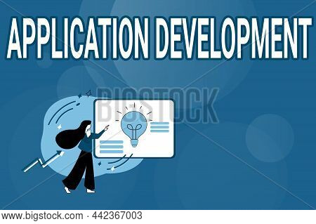 Handwriting Text Application Development. Conceptual Photo Creation Of Computer Apps For Use On Mobi