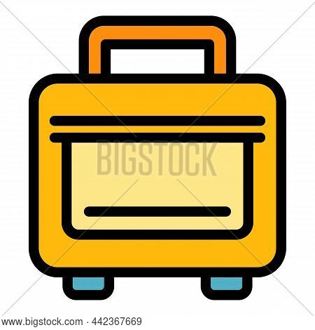 Case Laptop Bag Icon. Outline Case Laptop Bag Vector Icon Color Flat Isolated