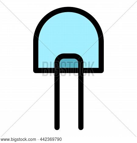 Zener Diode Icon. Outline Zener Diode Vector Icon Color Flat Isolated