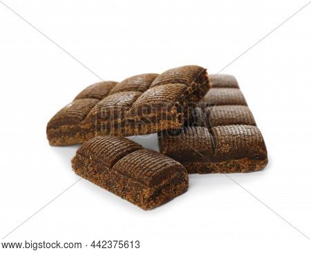 Pieces Of Hematogen Bar On White Background
