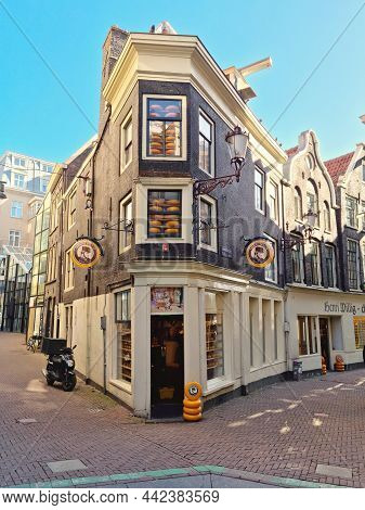 Amsterdam, The Netherlands - 04 October, 2021: Cheese Store In The City Center. Dutch People Consume