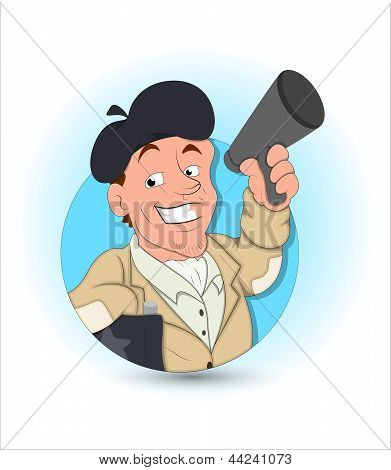 Cartoon-Mann angekündigt