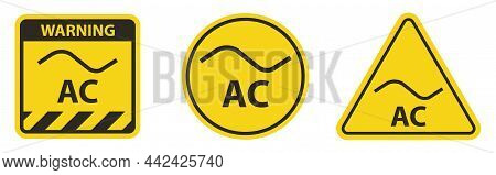 Alternating Current Ac Symbol Sign Isolate On White Background,vector Illustration Eps.10