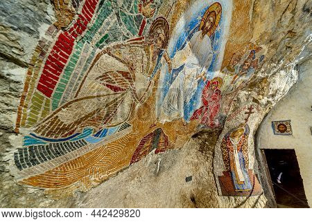 Religious Cave Paintings,ostrog Monastery,montenegro,eastern Europe.