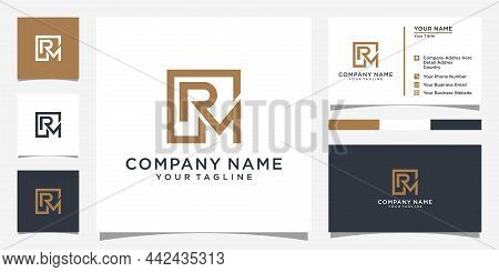Rm Or Mr Initial Letter Logo Design Vector With Business Card Design.