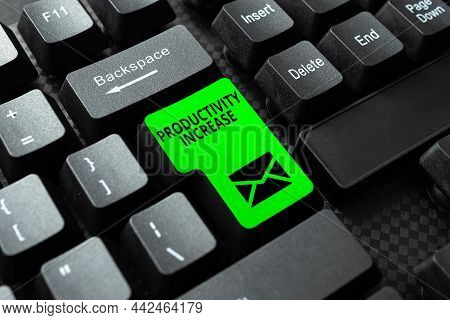 Writing Displaying Text Productivity Increase. Internet Concept Get More Things Done Output Per Unit