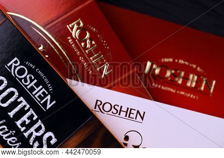 Kharkov, Ukraine - January 11, 2021: Roshen Chocolate Candies Boxes. Roshen Is Ukrainian Corporation