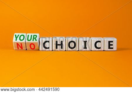 No Or Your Choice Symbol. Turned Cubes And Changed Words 'no Choice' To 'your Choice'. Beautiful Ora