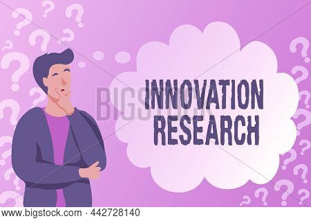 Text Caption Presenting Innovation Research. Conceptual Photo Existing Products Services Come Into N