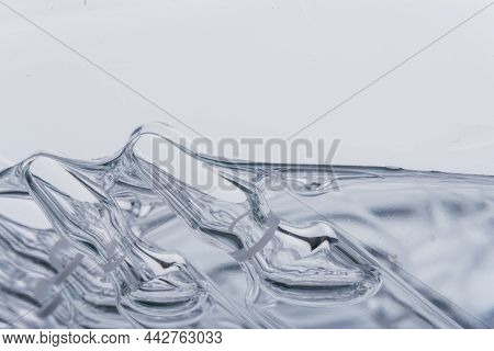 Glass Medical Ampoule Vial For Injection. Medicine Is Liquid Sodium Chloride With Of Aqueous Solutio