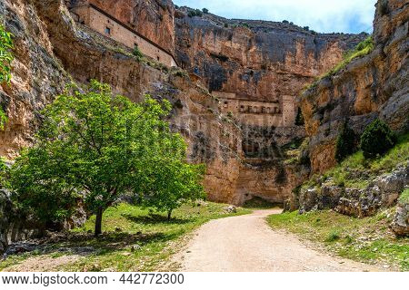 The Our Lady Of Jaraba Sanctuary In The Barranco De La Hoz Seca Canyon (dry Defile Gully) In The Ara