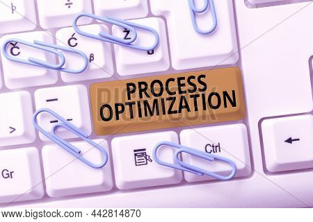 Text Caption Presenting Process Optimization. Internet Concept Improve Organizations Efficiency Maxi
